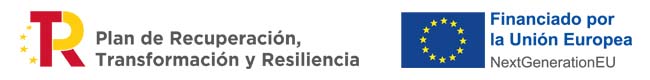 Logotipo Plan de Recuperación, Transformación y Resiliencia España Fondos FEDER UE